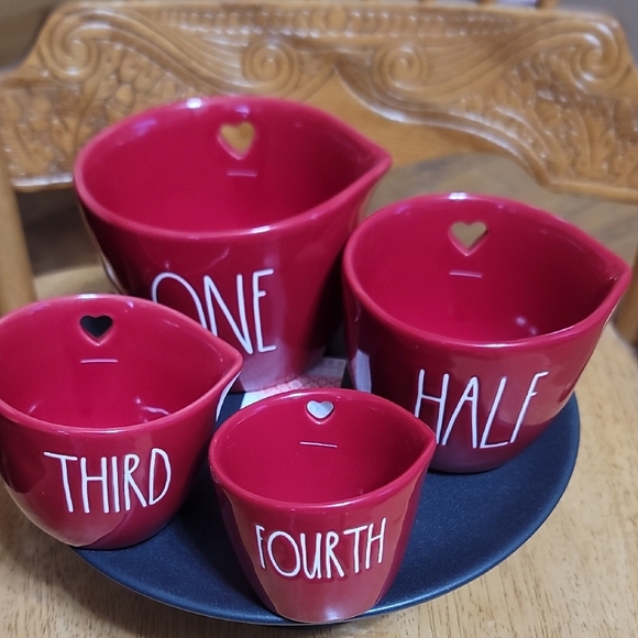 Rae Dunn Red Heart Measuring Cups Set - Picture 1 of 3